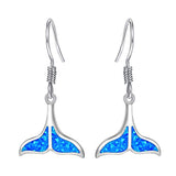 Opal Gem Cute dolphin Tail Earrings