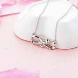 Mother's Birthday Gift Necklace S925 Sterling Silver Infinity Heart Necklaces For Women
