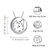 925 Sterling Silver Pet Cremation Pendant for Cat Ashes - Always in My Heart Paw Print Memorial Keepsake Necklace Urn Jewelry