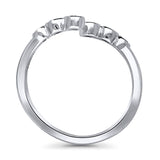 Rhodium Plated Sterling Silver Cubic Zirconia CZ Bubble Wrap Open Fashion Right Hand Ring
