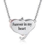 925 Sterling Silver Cremation Jewelry for Cat Ash - Forever in My Heart Memorial Urn Pendant Pet Keepsake Funeral Necklace Women Remembrance Gift