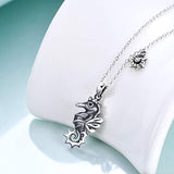 925 Sterling Silve Vintage Oxidized Seahorse Cute Animal Jewelry Gifts for Women