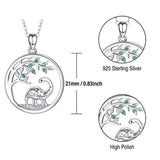 Tree of Life Dinosaur Necklace Pendant 925 Sterling Silver Cute Animal Jewelry Gifts for Women