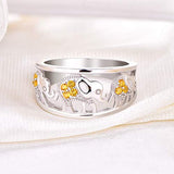 925 Sterling Silver Cubic Zirconia Elephant Ring Animal Rings