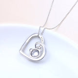 925 Sterling Silver Bear Cute Animal Heart Pendant Necklace For  Women Girls Birthday Gift Jewelry