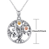 Sloth Lovely Animal Necklace,925 Sterling SilverTree of Life Sloth Pendant Jewelry Necklace for Mom/Girlfriend/Women/Girl/Teens