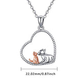 Cat Dog Necklace Forever Love Heart Pendant for Women Mother Mom Teens Girls,S925 Sterling Silver/Cat Gift for Dog Cat Lovers
