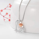 S925 Sterling Silver Rose Flower Pendant Necklace Jewelry for Women Girlfriend