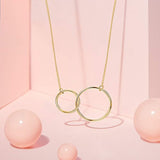 Sweetiee Sterling Silver Necklace Two Interlocking Infinity Double Circles Eternal Love Necklace