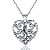Silver Celtic knot Heart Shaped Necklace Pendant