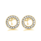 Silver Circle-Round Stud Earrings
