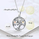 925 Sterling Silver Tree of Life Pendant Necklace Circle Family Tree Necklaces Pendant with 18'' Chain