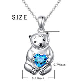 925 Sterling Silver Heart Animal Pendant Necklace Jewelry for Women
