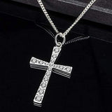 Cross Necklace for Women Girls, Sterling Silver Chain with Cubic Zirconia Cross Pendant, Religious Gift Christian Jewelry