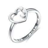 Silver  Semicolon in a heart shape Rings