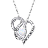 Lab Opal Heart Necklace