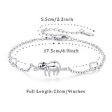 Mother's Day Sloth Bear Bracelets Sterling Silver “Slow Down Be Happy” Slider Sloths Stuffed Animal  Jewelry Bracelets   for Women