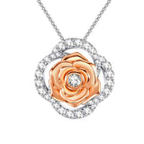 Silver Rose Flower Necklace
