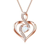 Silver Opal Heart Necklace