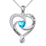 Silver CZ Love Heart Pendant Necklace