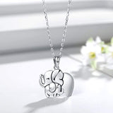 S925 Sterling Silver Lucky Elephant Animals Necklace Pendant  For women