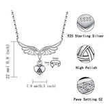 925 Silver Heart Cremation Jewelry for Ashes Angel Wing Urn Necklace Antique Celtic Keepsake Memorial Pendant