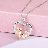 Mother Daughter Necklace Jewelry Sterling Silver Good Luck Relaxing Koala Bears Pendant Necklace from Son Christmas Birthday Gift for Women Girl