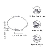 925 Sterling Silver Cute Rose Flower Fashion Jewelry Bracelet for Women Girls Gifts