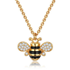 Bee Necklaces for Women Sterling Silver with CZ Honey Jewelry Honeycom–  romanticwork