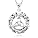 Celtic Trinity Knot Round Pendant Necklace