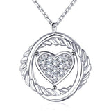 Silver heart CZ Pendant Necklace