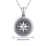 Compass Locket Necklace for Women,925 Oxidized Silver Lockets Necklace That Holds Pictures Memorial Photo Necklace Mothers Day Graduation Jewelry Gifts for Sister Best Friends