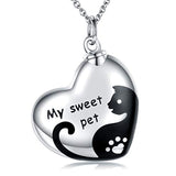 Silver Heart Pet Urn Necklace