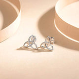 Sterling Silver Celtic Knot Floral Heart Stud Earrings Silver Jewelry For Women Girls