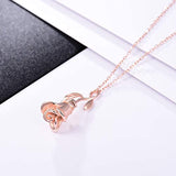 925 Sterling Silver Rose Flower Cremation Jewelry -  Rose Gold Plated Keepsake Ashes Memorial Urn Pendant Necklace for Women