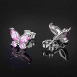 925 Sterling Silver butterfly Stud Earrings For Women