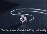 S925 Sterling Silver Lightning Purple Birthstone Pendant Necklace, Gift Jewelry for Women Girls