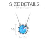 Palm Tree Jewelry Necklace for Women Sterling Silver Opal Necklace for Her