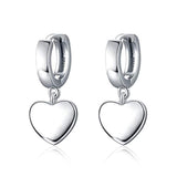 Silver  Heart Hoop Earrings