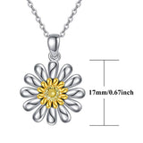 Sunflowers Necklace 925 Sterling Silver Yellow Zircon Fashion Sunflower Pendants Necklace Gift for Women/Girfriends /Teens Gift