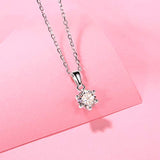 925 Sterling Silver Moissanite Six Prong Pendant Necklace for Women Jewelry