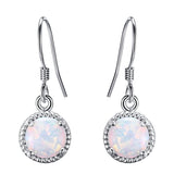Opal Lucky Gemstone Daily Hook Dangle Earrings