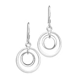 Round Two Floating Circles Dangle Earrings