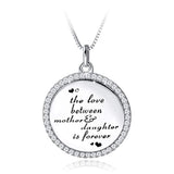  Silver CZ Mom Messages Necklace 