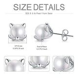 S925 Sterling silver Pearl Stud Earrings for Women