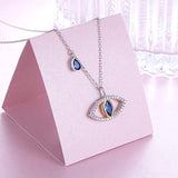 925 Sterling Silver Blue Evil Eye Pendant Necklace for Women Teen Girls Protection Jewelry