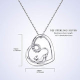 925 Sterling Silver Cat Necklace for Women Heart Necklace Fashion Cute Cat Pendant Dainty Necklace Gift for Birthday for Christmas