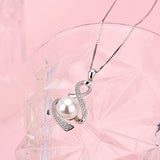 Infinity Necklace Sterling Silver Infinity Pearl Drop Pendant Necklace  Anniversary Gifts for Women