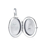 Vintage Style Etching Oval Locket Pendant 925 Sterling Silver Necklace For Women Custom Engraved