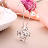 925 Sterling Silver Classic Love Celtic Four Leaf Clover Pendant Necklace for Women Bride